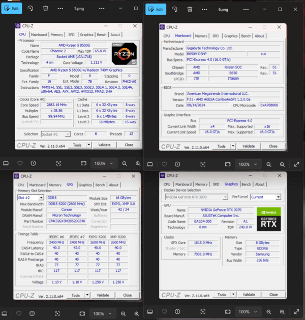 Gaming PC Nou Ryzen 5 8500g RTX 3070 TUF - imagine 5